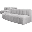  Manufacturer Color_Grey -- Arc 197" Grey Boucle Fabric Upholstered 8 pc Modular Sectional IMAGE 5