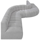  Manufacturer Color_Grey -- Arc 197" Grey Boucle Fabric Upholstered 8 pc Modular Sectional IMAGE 6