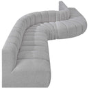 Meridian Arc Grey Boucle Fabric 8 pc Modular Sectional IMAGE 6