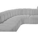 Meridian Arc Grey Boucle Fabric 8 pc Modular Sectional IMAGE 7