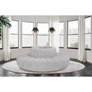  Manufacturer Color_Grey -- Arc 90" Grey Boucle Fabric Upholstered 8 pc Modular Sectional IMAGE 2