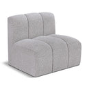  Manufacturer Color_Grey -- Arc Grey Boucle Fabric Upholstered Modular Straight Chair IMAGE 1