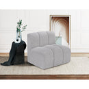  Manufacturer Color_Grey -- Arc Grey Boucle Fabric Upholstered Modular Straight Chair IMAGE 2