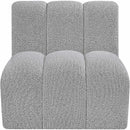  Manufacturer Color_Grey -- Arc Grey Boucle Fabric Upholstered Modular Straight Chair IMAGE 4