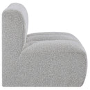  Manufacturer Color_Grey -- Arc Grey Boucle Fabric Upholstered Modular Straight Chair IMAGE 6