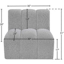 Meridian Arc Grey Boucle Fabric Straight Chair IMAGE 7