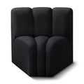 Meridian Arc Black Velvet Curved Corner IMAGE 1