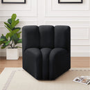 Meridian Arc Black Velvet Curved Corner IMAGE 2
