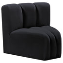 Meridian Arc Black Velvet Curved Corner IMAGE 3