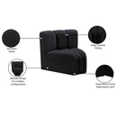 Meridian Arc Black Velvet Curved Corner IMAGE 9