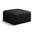 Meridian Arc Black Velvet Ottoman IMAGE 1