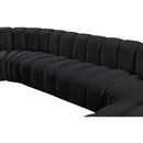Meridian Arc Black Velvet 10 pc Modular Sectional IMAGE 13