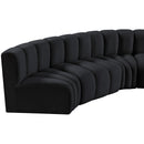 Meridian Arc Black Velvet 10 pc Modular Sectional IMAGE 14