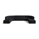 Meridian Arc Black Velvet 10 pc Modular Sectional IMAGE 1