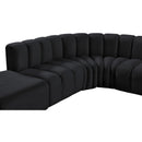 Meridian Arc Black Velvet 10 pc Modular Sectional IMAGE 7