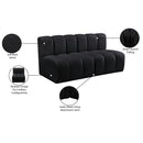  Manufacturer Color_Black -- Meridian Arc Stationary Fabric Sofa IMAGE 10