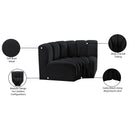Meridian Arc Black Velvet 2 pc Modular Sectional IMAGE 9