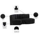  Manufacturer Color_Black -- Meridian Arc Stationary Fabric Sofa IMAGE 10