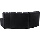 Meridian Arc Black Velvet 3 pc Modular Sectional IMAGE 3