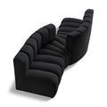 Meridian Arc Black Velvet 4 pc Modular Sectional IMAGE 1