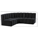  Manufacturer Color_Black -- Meridian Arc Stationary Fabric Sofa IMAGE 10