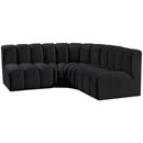  Manufacturer Color_Black -- Meridian Arc Stationary Fabric Sofa IMAGE 6