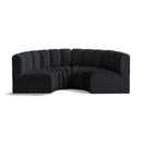 Meridian Arc Black Velvet 4 pc Modular Sectional IMAGE 1