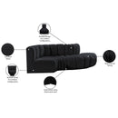 Meridian Arc Black Velvet 4 pc Modular Sectional IMAGE 11