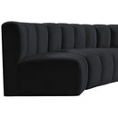 Meridian Arc Black Velvet 4 pc Modular Sectional IMAGE 6