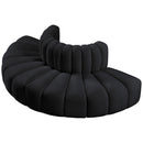 Meridian Arc Black Velvet 4 pc Modular Sectional IMAGE 5
