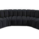 Meridian Arc Black Velvet 5 pc Modular Sectional IMAGE 13