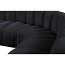 Meridian Arc Black Velvet 5 pc Modular Sectional IMAGE 15