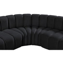 Meridian Arc Black Velvet 6 pc Modular Sectional IMAGE 10