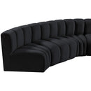 Meridian Arc Black Velvet 6 pc Modular Sectional IMAGE 12