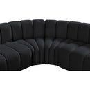 Meridian Arc Black Velvet 6 pc Modular Sectional IMAGE 9