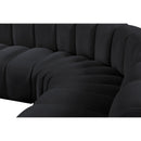 Meridian Arc Black Velvet 6 pc Modular Sectional IMAGE 11