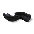 Meridian Arc Black Velvet 6 pc Modular Sectional IMAGE 1