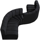 Meridian Arc Black Velvet 6 pc Modular Sectional IMAGE 6