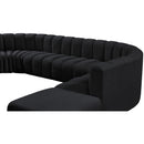 Meridian Arc Black Velvet 7 pc Modular Sectional IMAGE 10