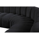Meridian Arc Black Velvet 7 pc Modular Sectional IMAGE 11