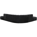 Meridian Arc Black Velvet 7 pc Modular Sectional IMAGE 3