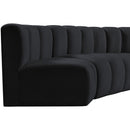 Meridian Arc Black Velvet 7 pc Modular Sectional IMAGE 10