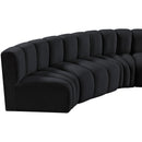 Meridian Arc Black Velvet 7 pc Modular Sectional IMAGE 11