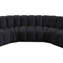 Meridian Arc Black Velvet 7 pc Modular Sectional IMAGE 12