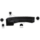 Meridian Arc Black Velvet 7 pc Modular Sectional IMAGE 15