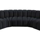 Meridian Arc Black Velvet 7 pc Modular Sectional IMAGE 12