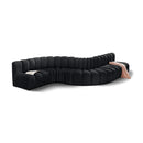 Meridian Arc Black Velvet 7 pc Modular Sectional IMAGE 1