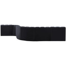 Meridian Arc Black Velvet 7 pc Modular Sectional IMAGE 3