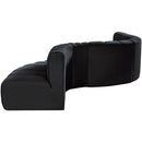 Meridian Arc Black Velvet 7 pc Modular Sectional IMAGE 8