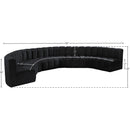 Meridian Arc Black Velvet 8 pc Modular Sectional IMAGE 14